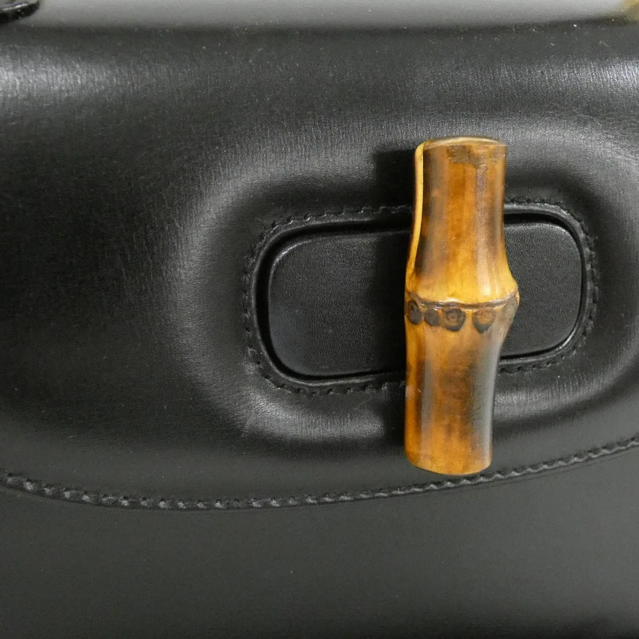 GUCCI 000 2046 Handbag Leather 黑色 皮革 中古品A - 縮圖 4