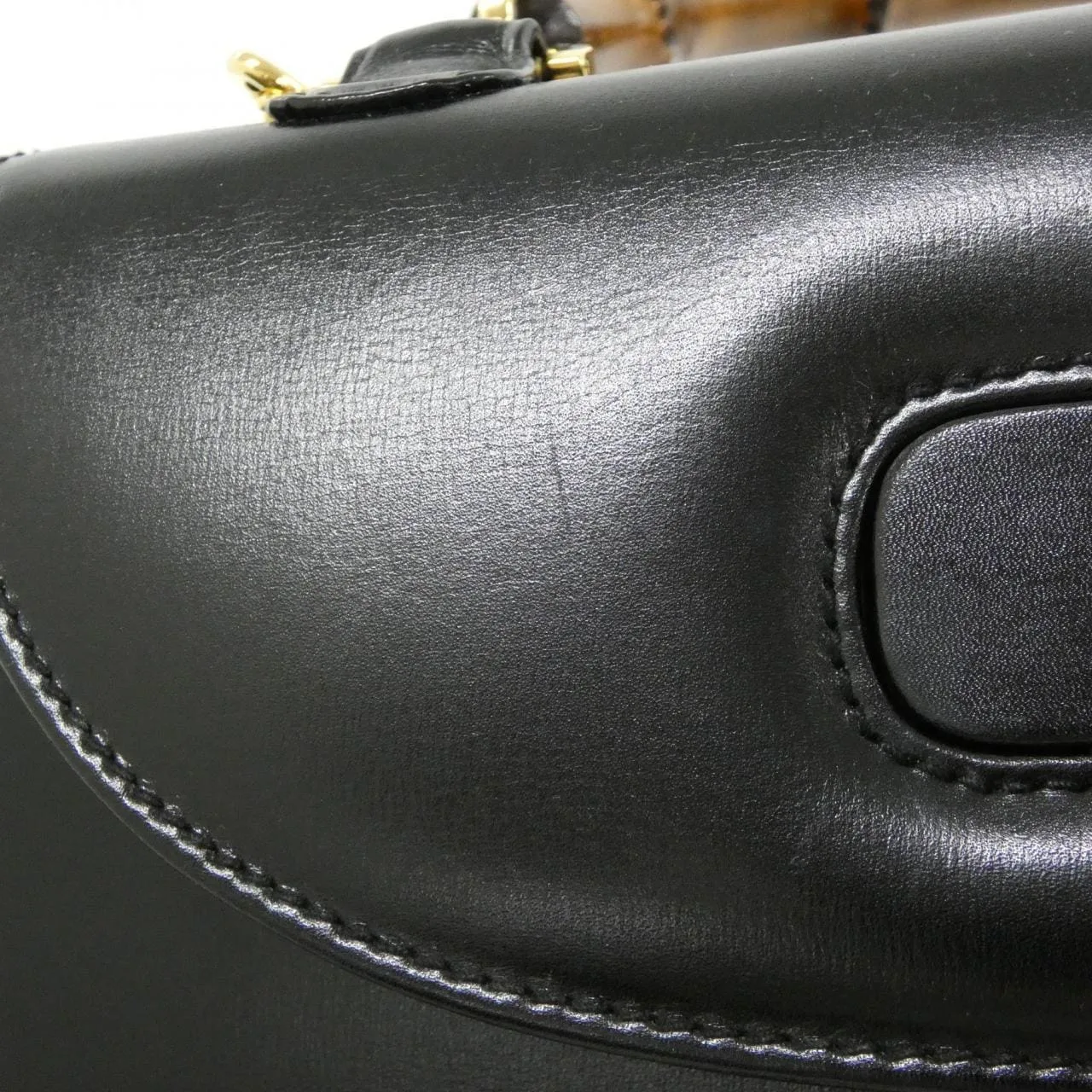 GUCCI 000 2046 Handbag Leather 黑色 皮革 中古品A - 縮圖 6