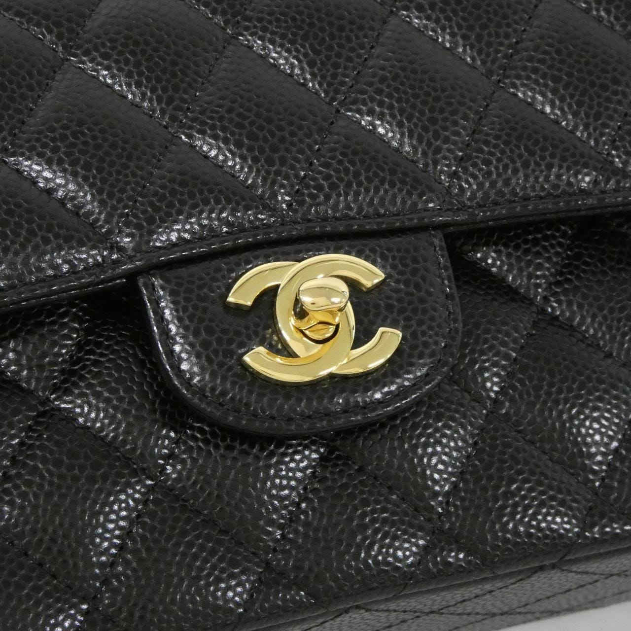 CHANEL Matelasse 1113 Shoulder Grained Calfskin Black Grained Calfskin - Thumbnail 5