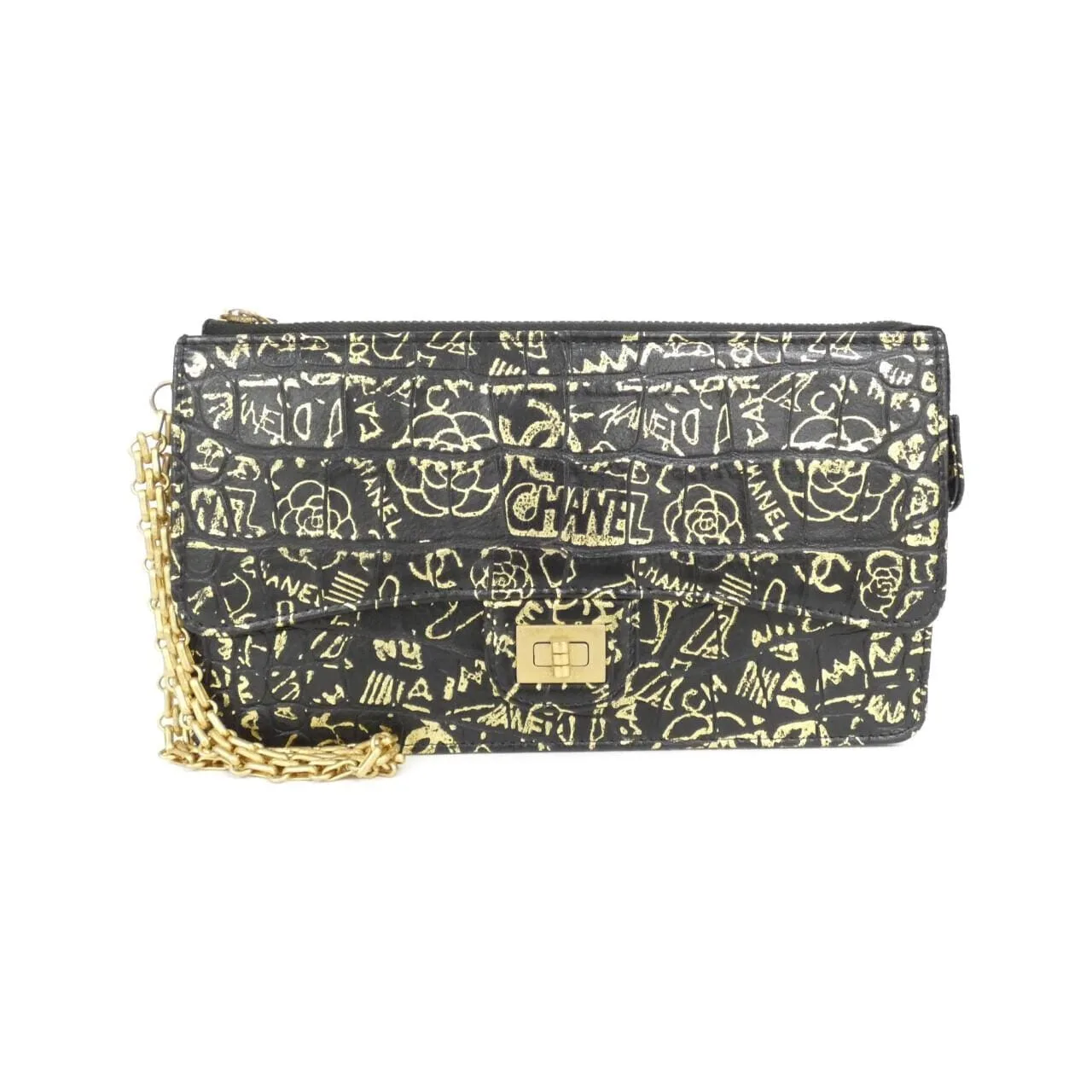 CHANEL Timeless Classic AP0623 Wallet Crocodile Black