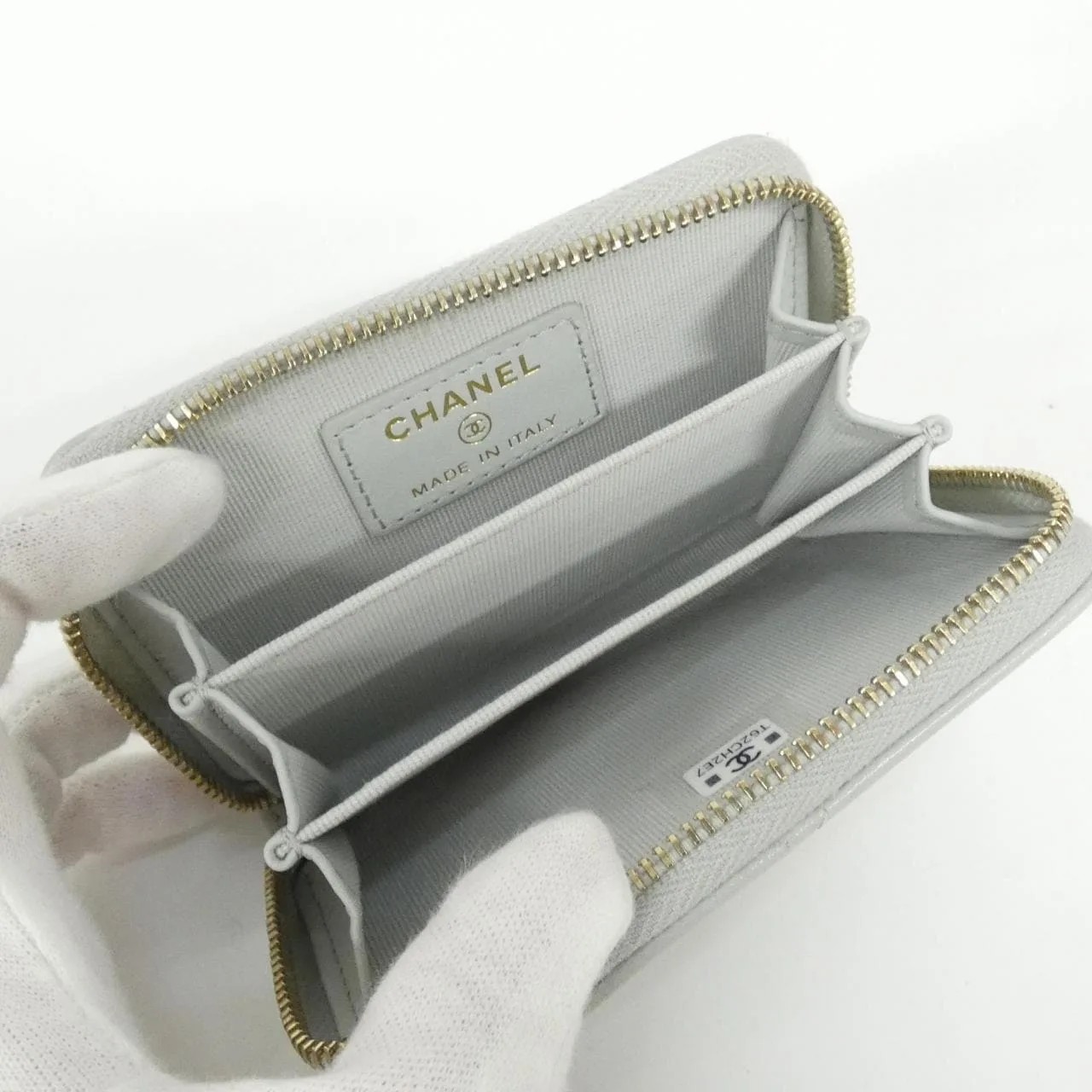 CHANEL Chanel 19 AP0949 Coin Case Lambskin Grey Lambskin Rank A - Thumbnail 4