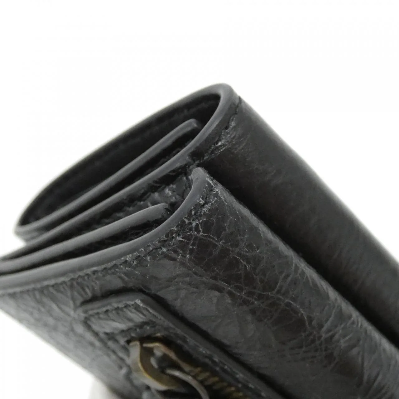 BALENCIAGA Le City 810669 2ABFY Wallet Lambskin Black Lambskin Rank A - Thumbnail 3