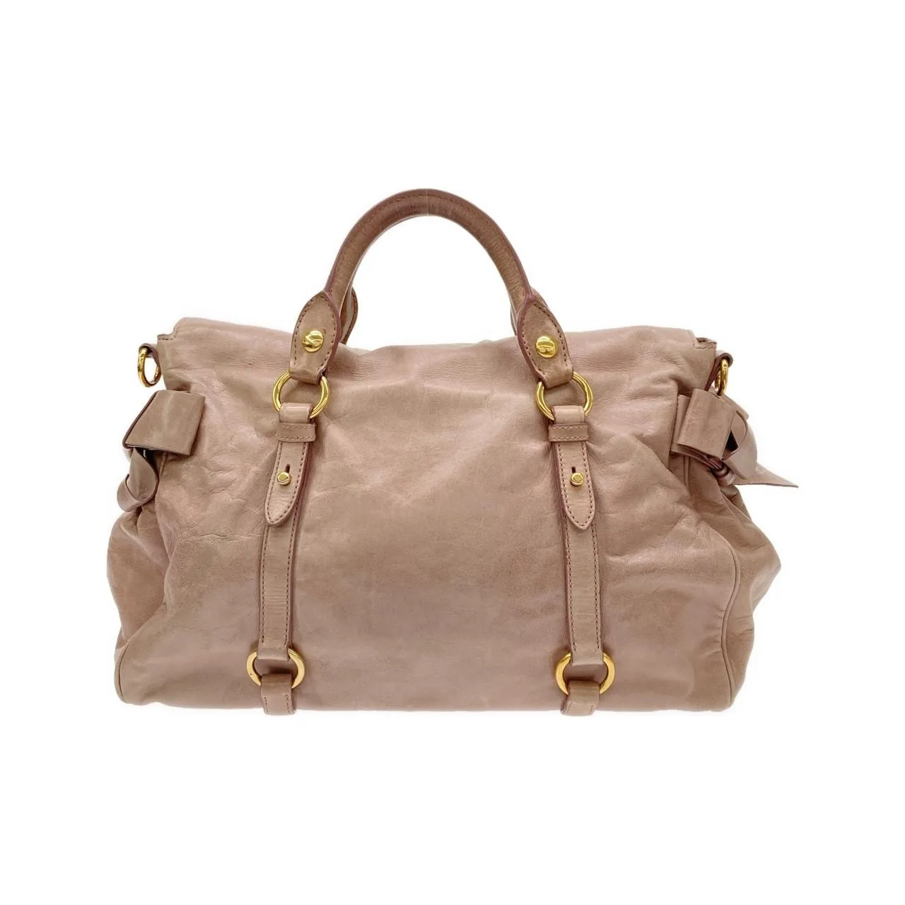 MIU MIU RT0363 Handbag Leather Pink Leather - Thumbnail 2