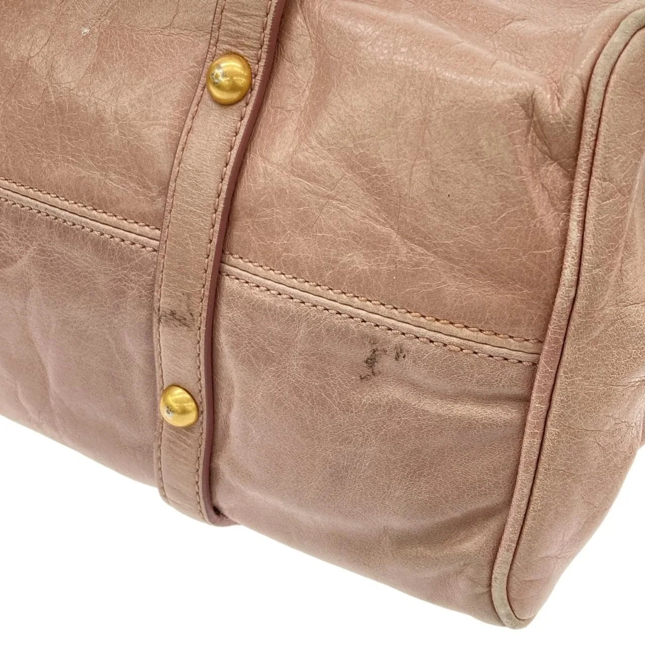 MIU MIU RT0363 Handbag Leather Pink Leather - Thumbnail 4