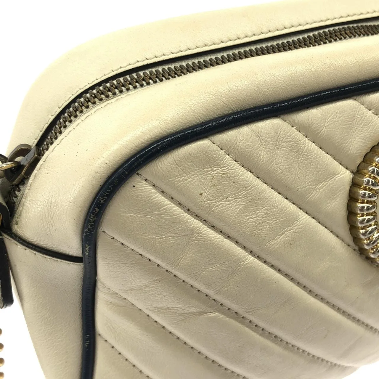 GUCCI Marmont 447632 0OLFX Shoulder Leather Black Leather - Thumbnail 4