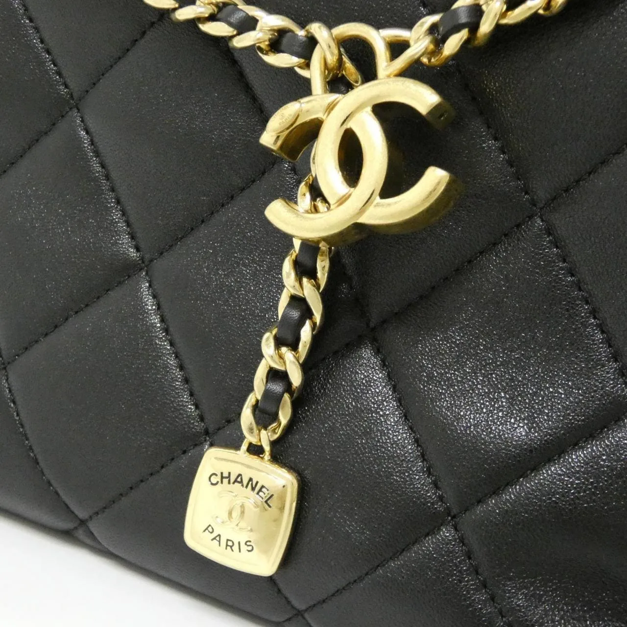 CHANEL AS5724 Handbag Lambskin 黑色 羊皮 中古品A - 縮圖 4