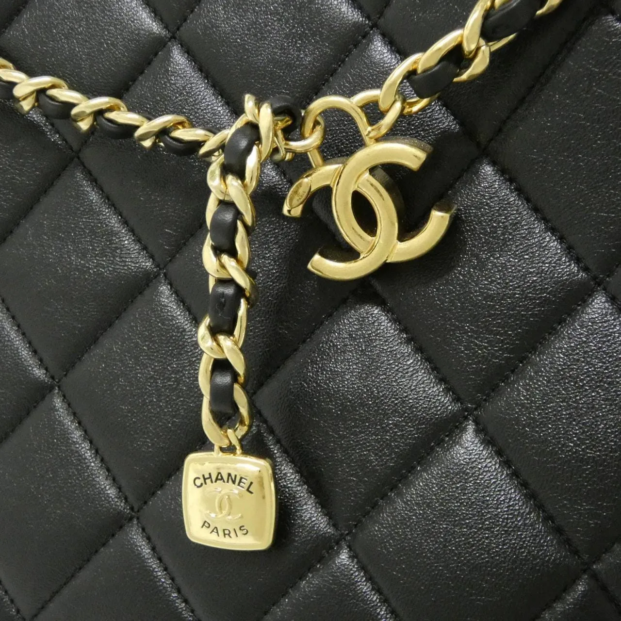 CHANEL AS5743 Handbag Lambskin 黑色 羊皮 中古品A - 縮圖 4