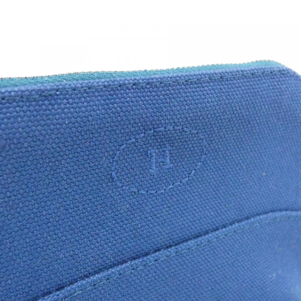 HERMES Bolide 102772M Pouch Canvas 藍色 帆布 中古品A - 縮圖 4
