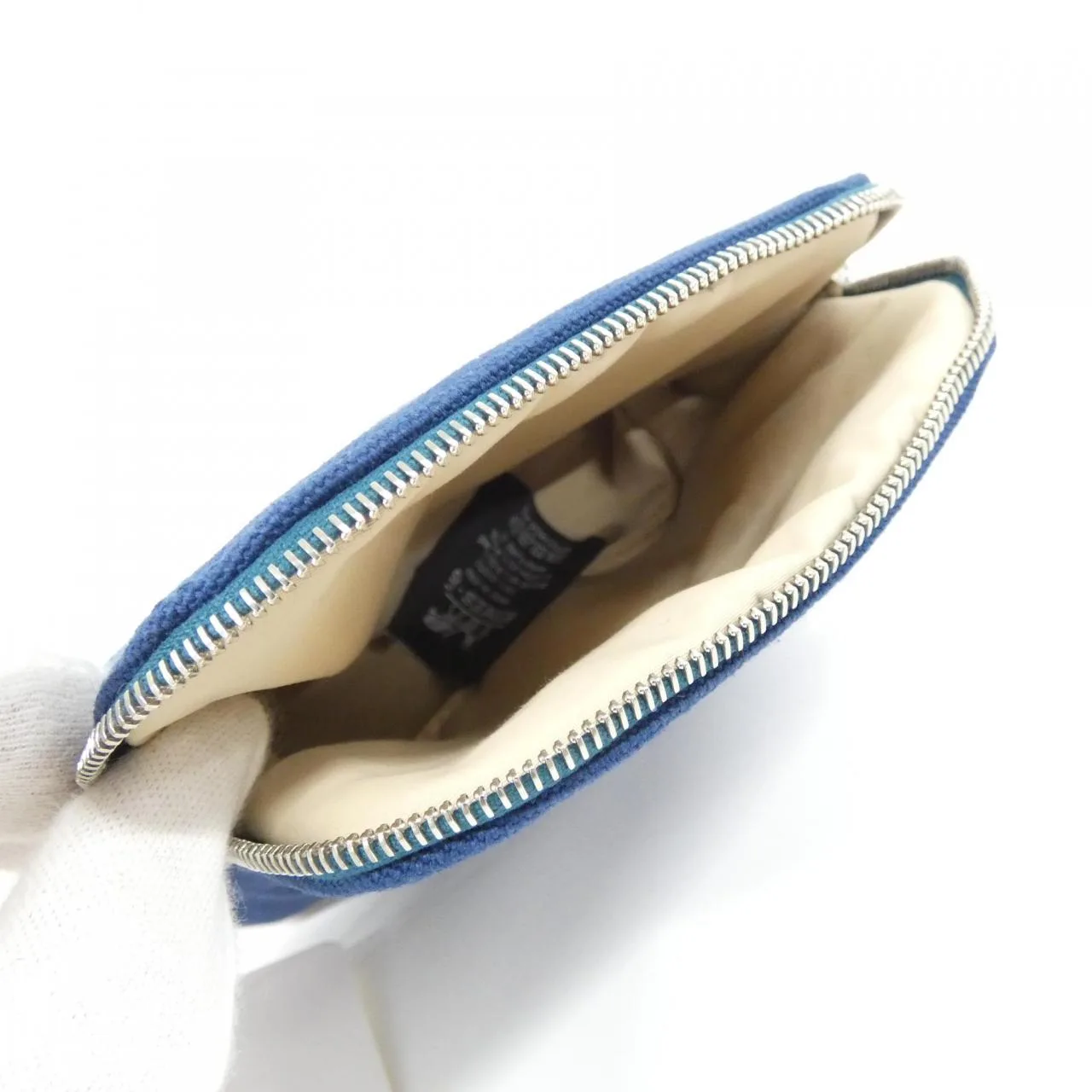 HERMES Bolide 102772M Pouch Canvas 藍色 帆布 中古品A - 縮圖 6