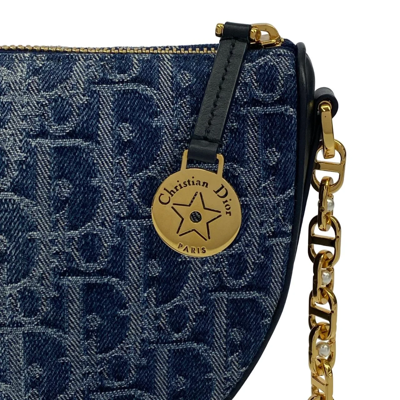 DIOR S3206UDCE Shoulder Denim 黑色 牛仔布 中古品A - 縮圖 6