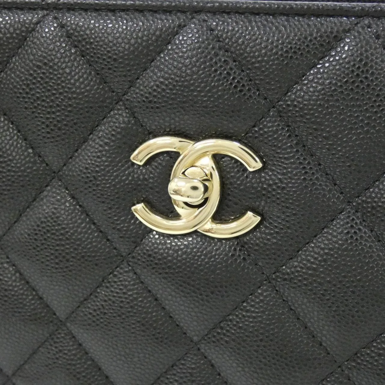 CHANEL 91046 Handbag Grained Calfskin Black Grained Calfskin Rank A - Thumbnail 4