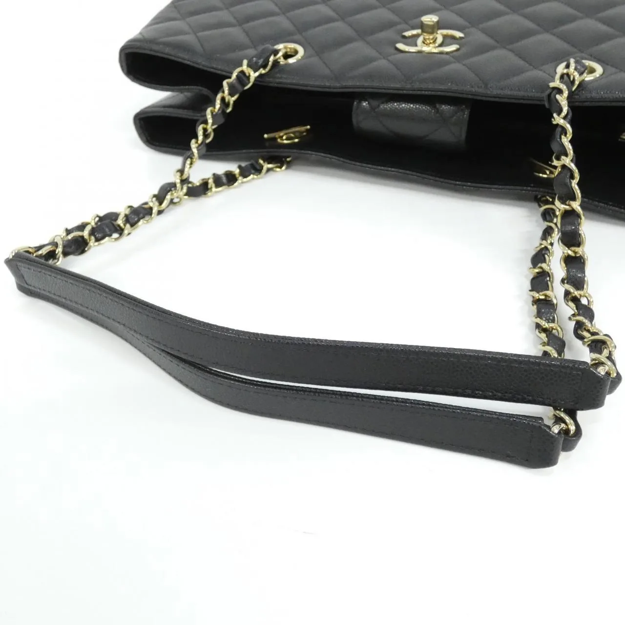 CHANEL 91046 Handbag Grained Calfskin Black Grained Calfskin Rank A - Thumbnail 7