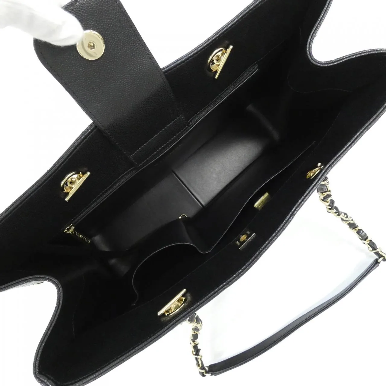 CHANEL 91046 Handbag Grained Calfskin Black Grained Calfskin Rank A - Thumbnail 8