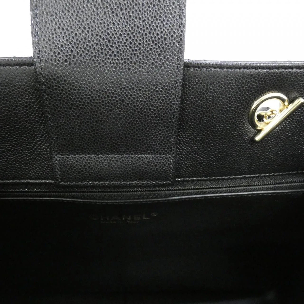 CHANEL 91046 Handbag Grained Calfskin Black Grained Calfskin Rank A - Thumbnail 9
