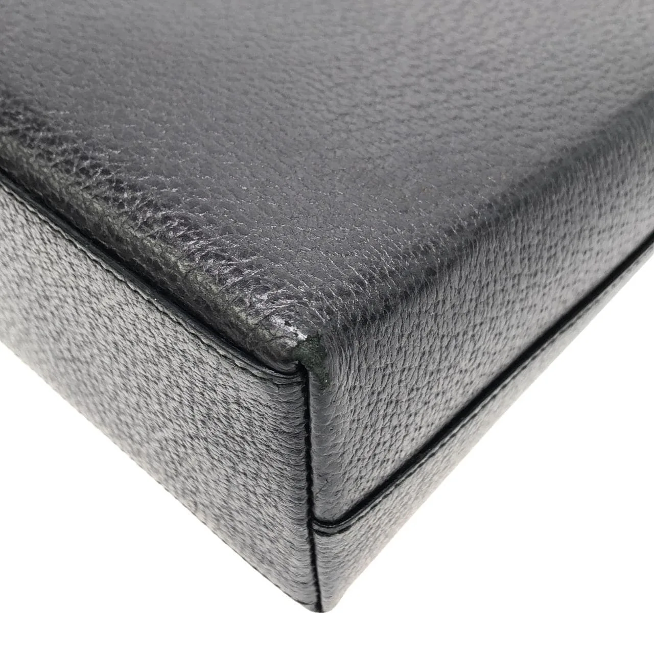 GUCCI 001 3444 Handbag Leather Grey Leather - Thumbnail 3