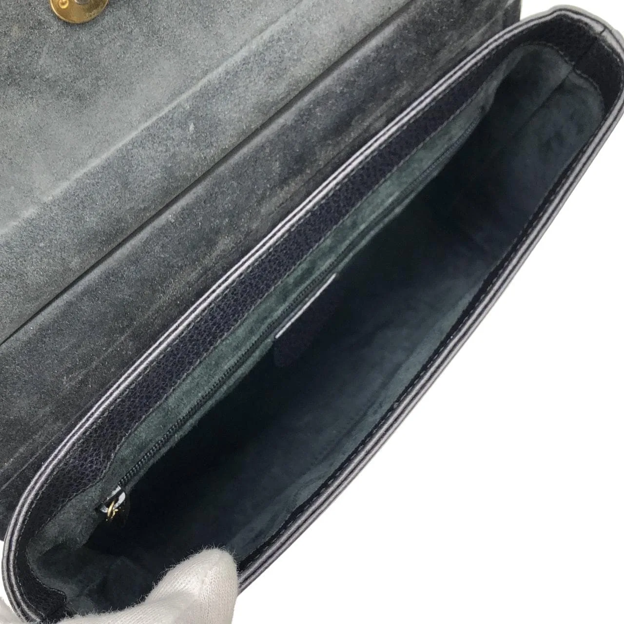 GUCCI 001 3444 Handbag Leather Grey Leather - Thumbnail 7