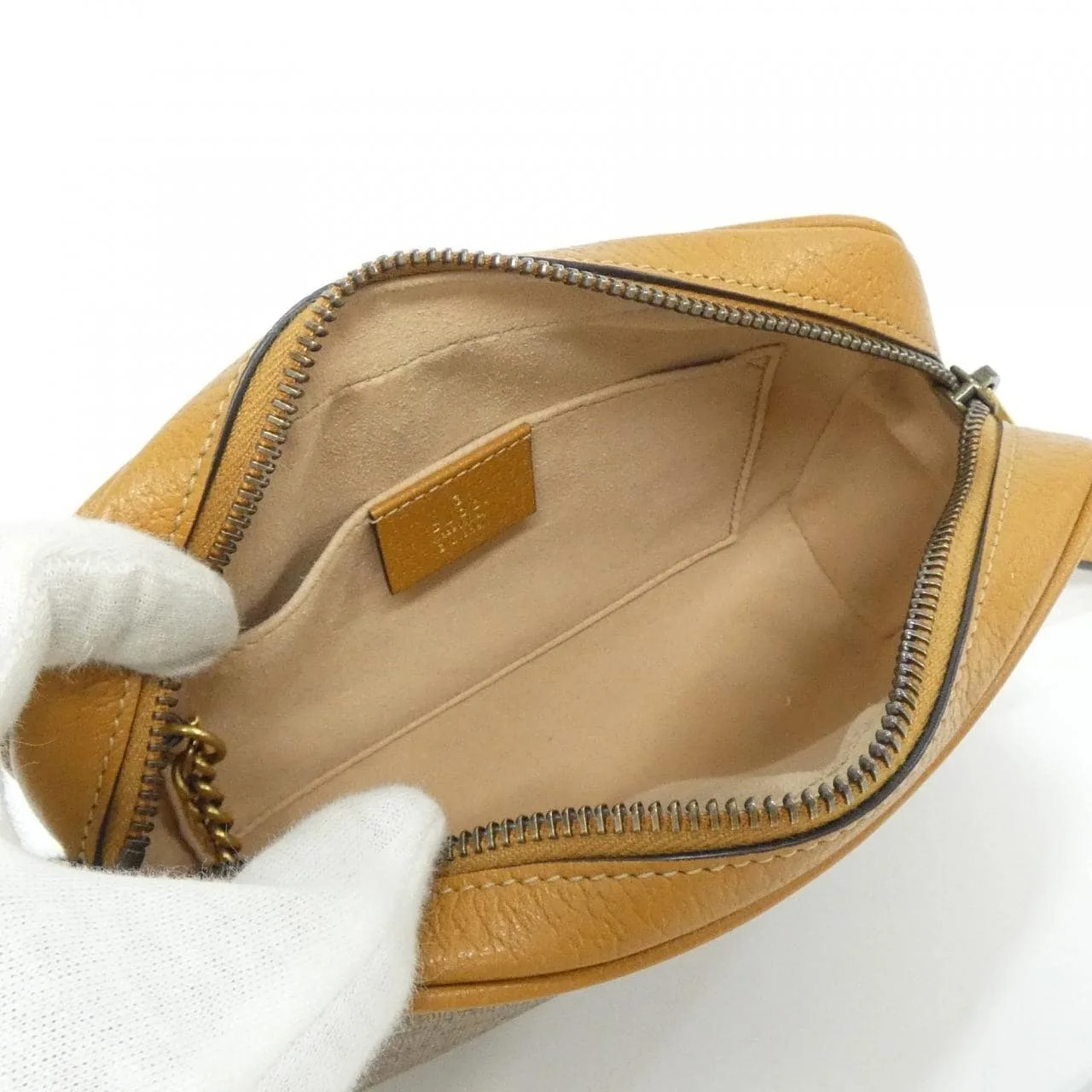 GUCCI Horsebit 1955 602536 HWUBM Shoulder Leather 黑色 皮革 中古品A - 縮圖 6