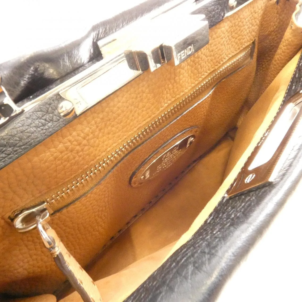 FENDI Peekaboo 8BN290 Q0J Handbag Black Rank A - Thumbnail 6