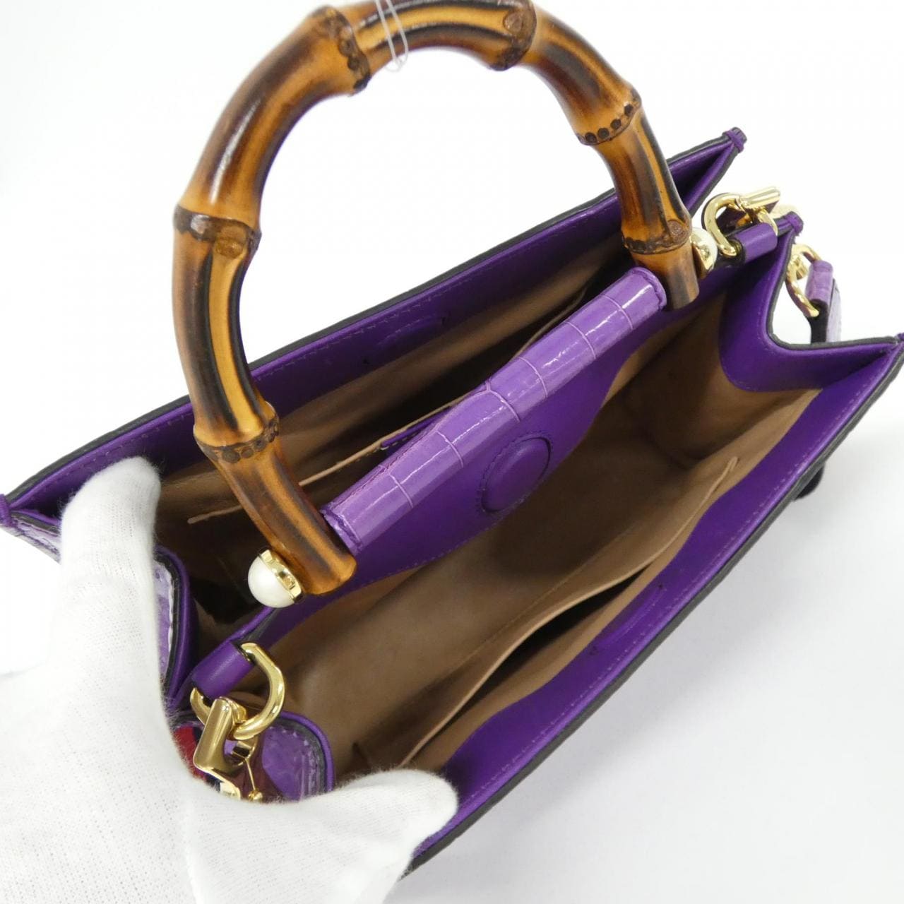 GUCCI 470271 Bag Crocodile Purple Crocodile Rank A - Thumbnail 8