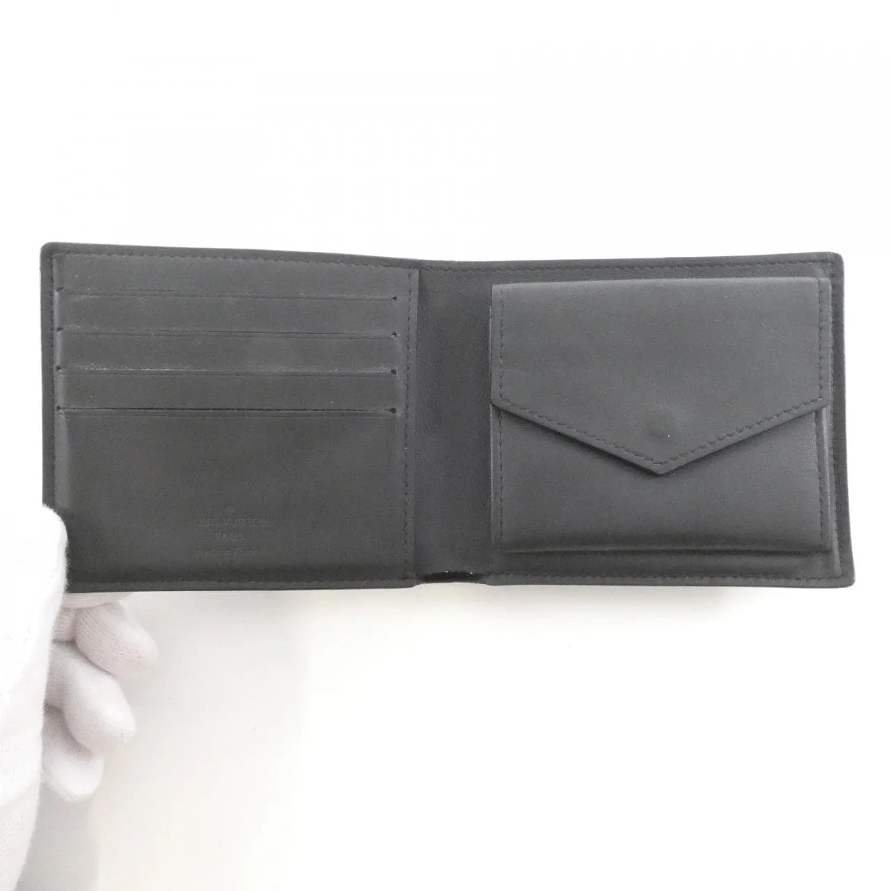 LOUIS VUITTON M81742 Wallet Lambskin Black Lambskin Rank B - Thumbnail 4