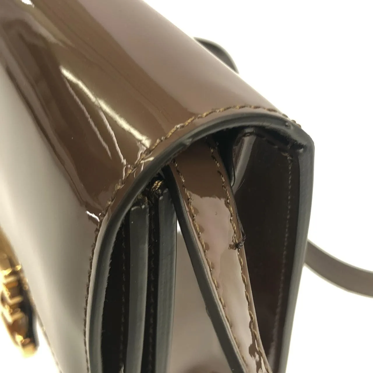 FENDI 8BT317 A5AU Shoulder Patent Leather 黑色 漆皮 中古品A - 縮圖 4