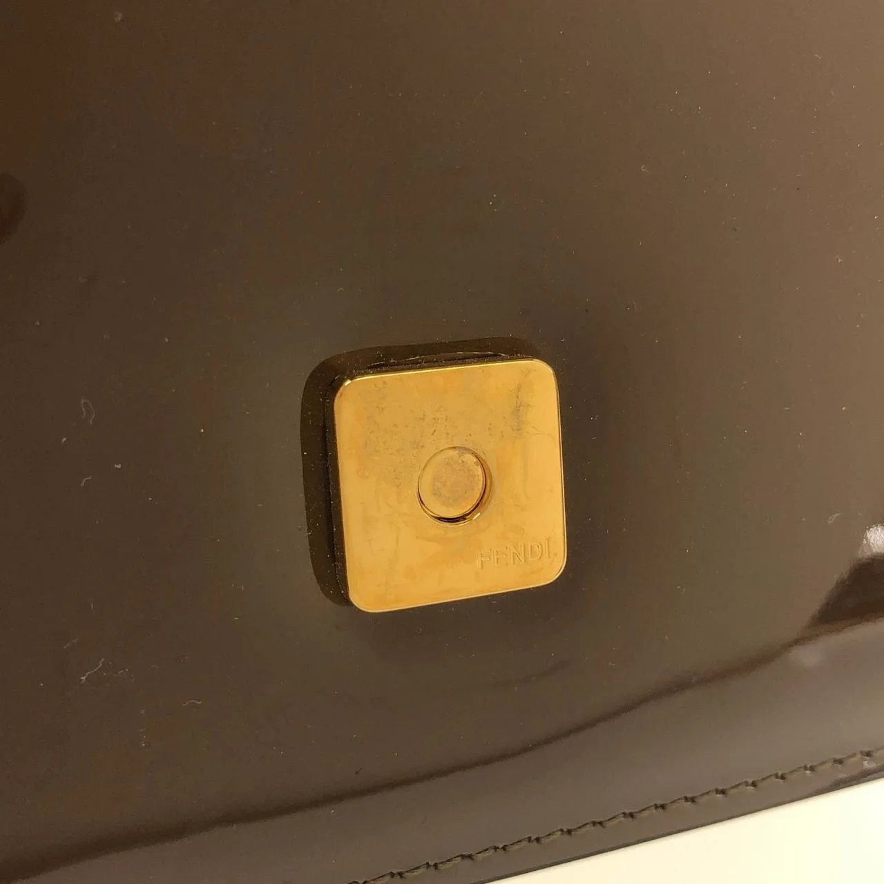 FENDI 8BT317 A5AU Shoulder Patent Leather 黑色 漆皮 中古品A - 縮圖 5