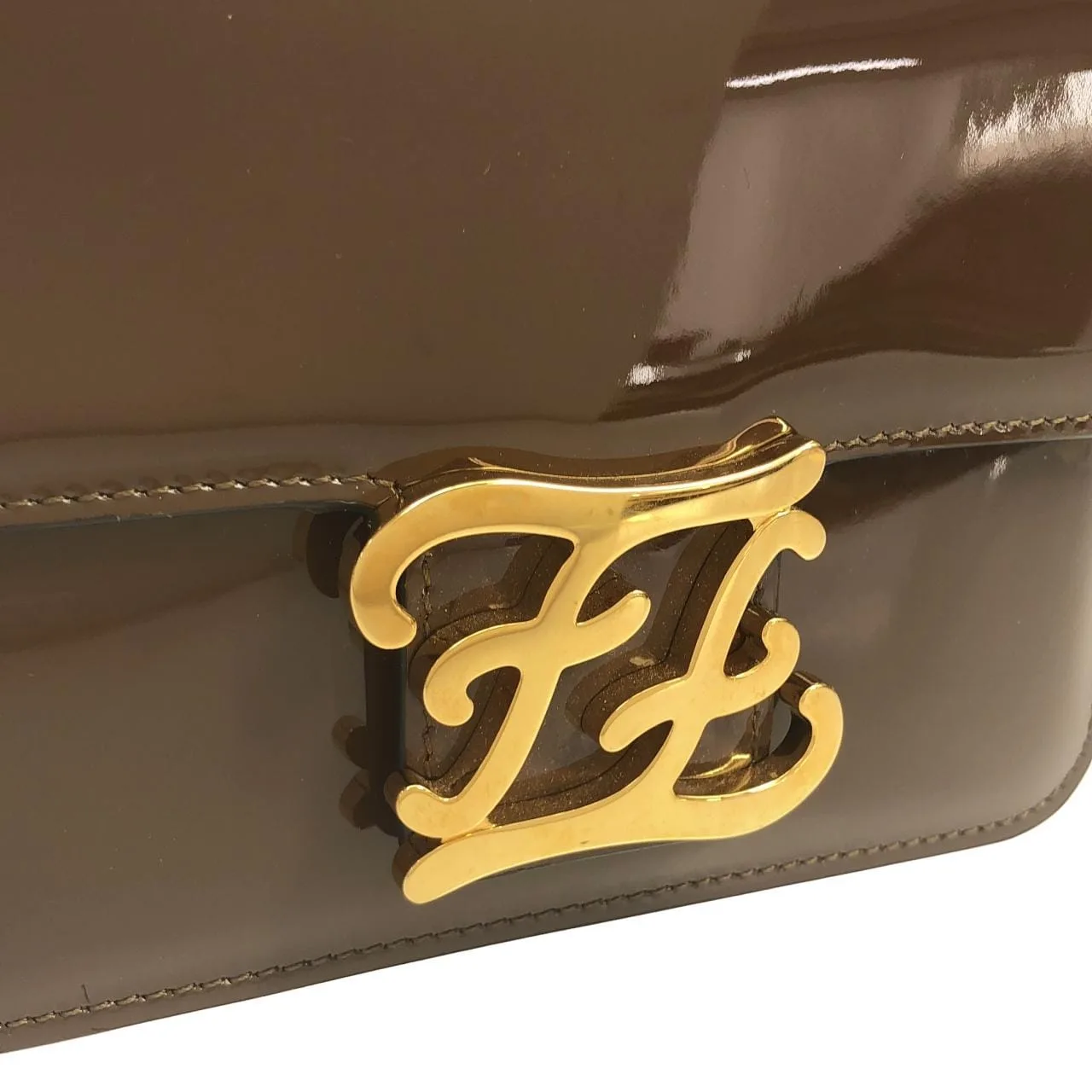 FENDI 8BT317 A5AU Shoulder Patent Leather 黑色 漆皮 中古品A - 縮圖 6