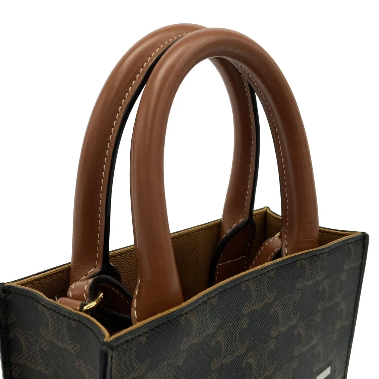 CELINE Cabas 194372BZK Handbag Canvas 黑色 帆布 中古品A - 縮圖 6