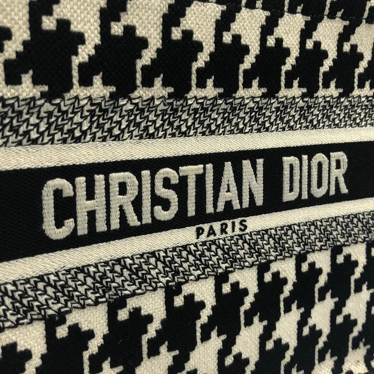 DIOR Book Tote M1265ZTQT Tote Canvas 黑色 帆布 中古品B - 縮圖 7