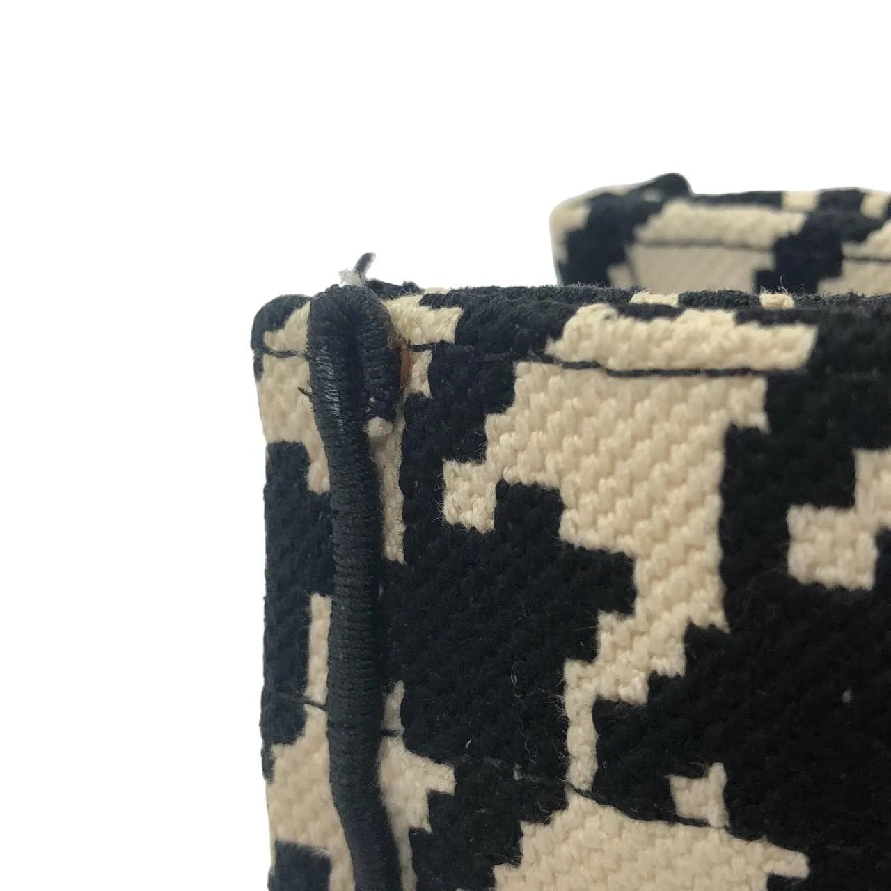 DIOR Book Tote M1265ZTQT Tote Canvas 黑色 帆布 中古品B - 縮圖 8