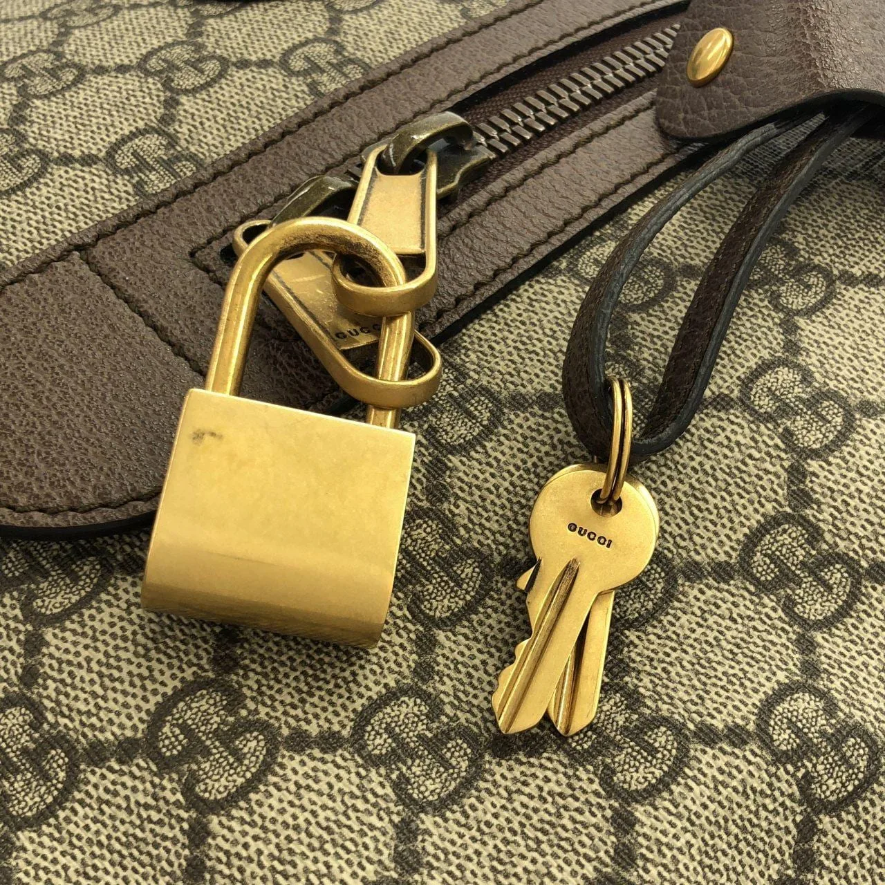 GUCCI Ophidia 547953 9C2ST Boston Canvas 黑色 帆布 中古品A - 縮圖 5