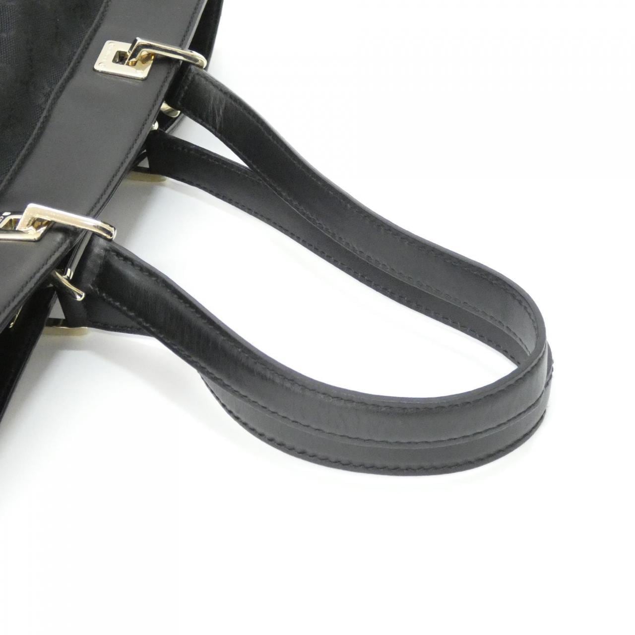 GUCCI 145993 Handbag Canvas 黑色 帆布 中古品A - 縮圖 7