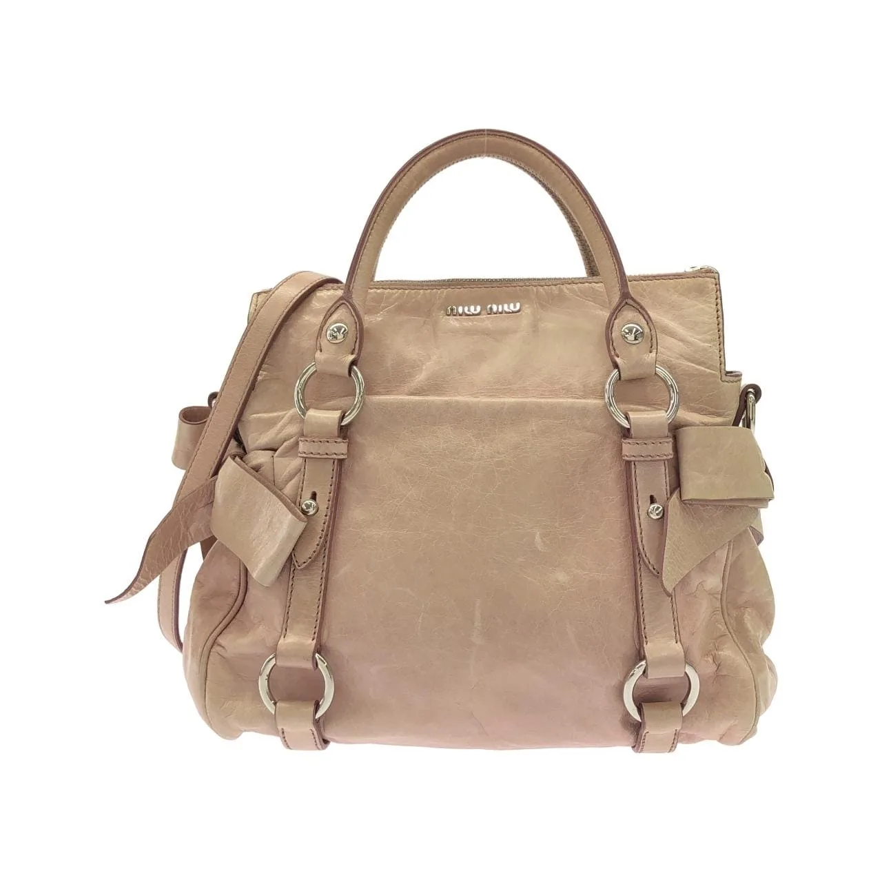 MIU MIU Handbag Leather Pink