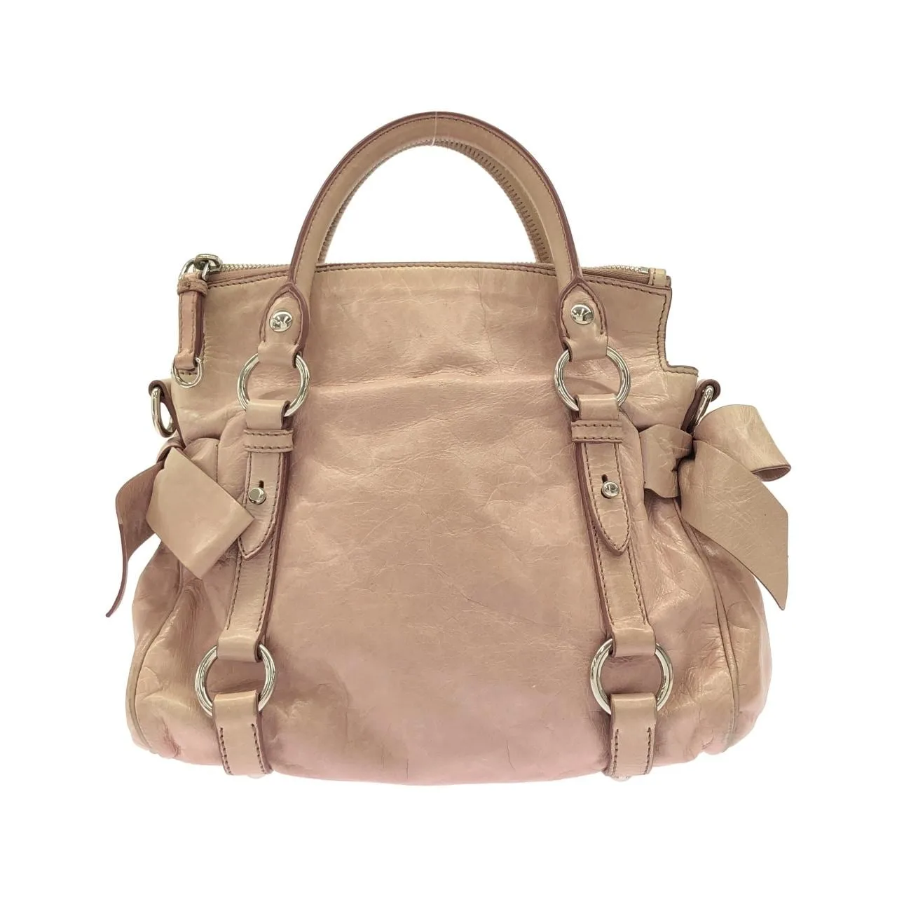 MIU MIU Handbag Leather Pink Leather - Thumbnail 2