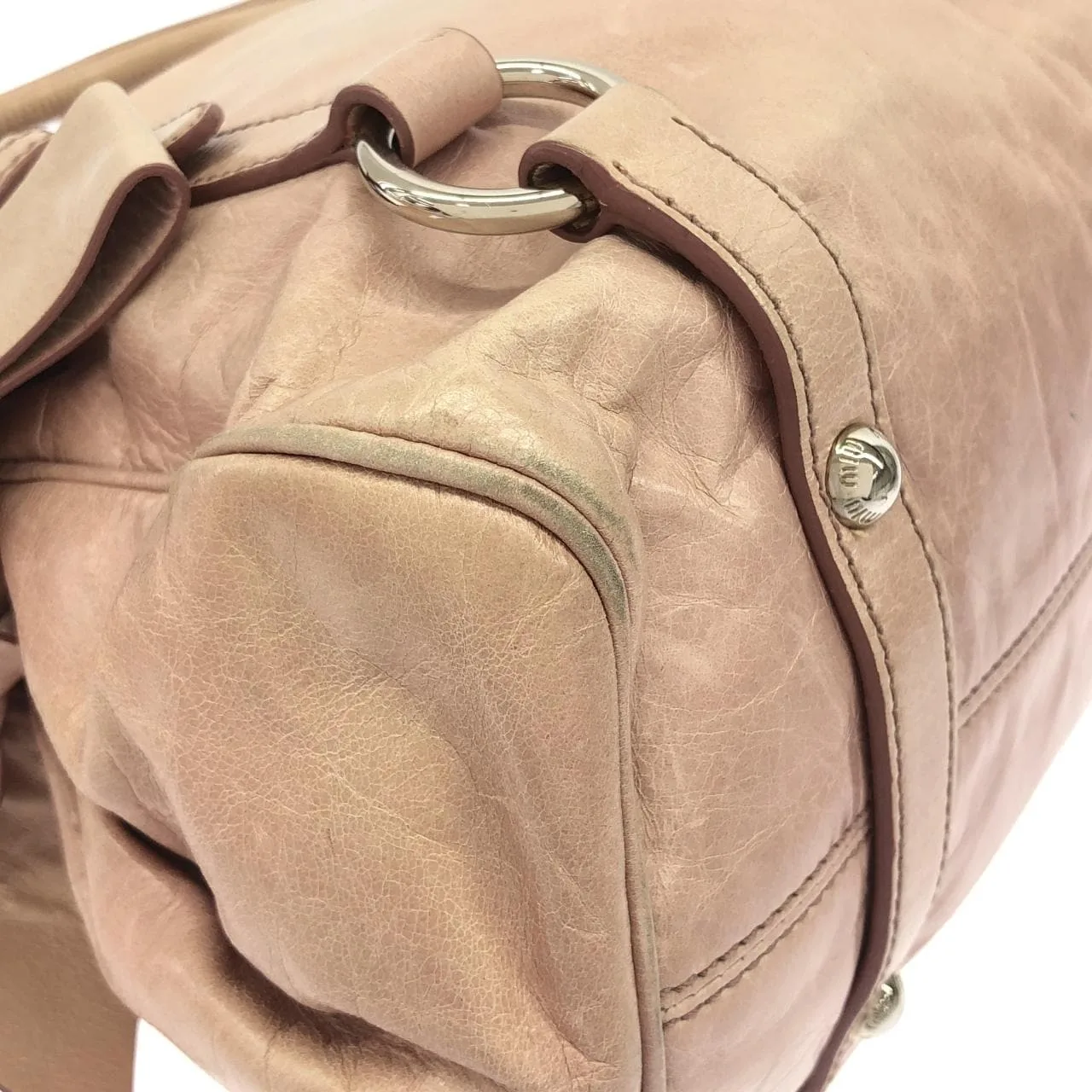 MIU MIU Handbag Leather Pink Leather - Thumbnail 3