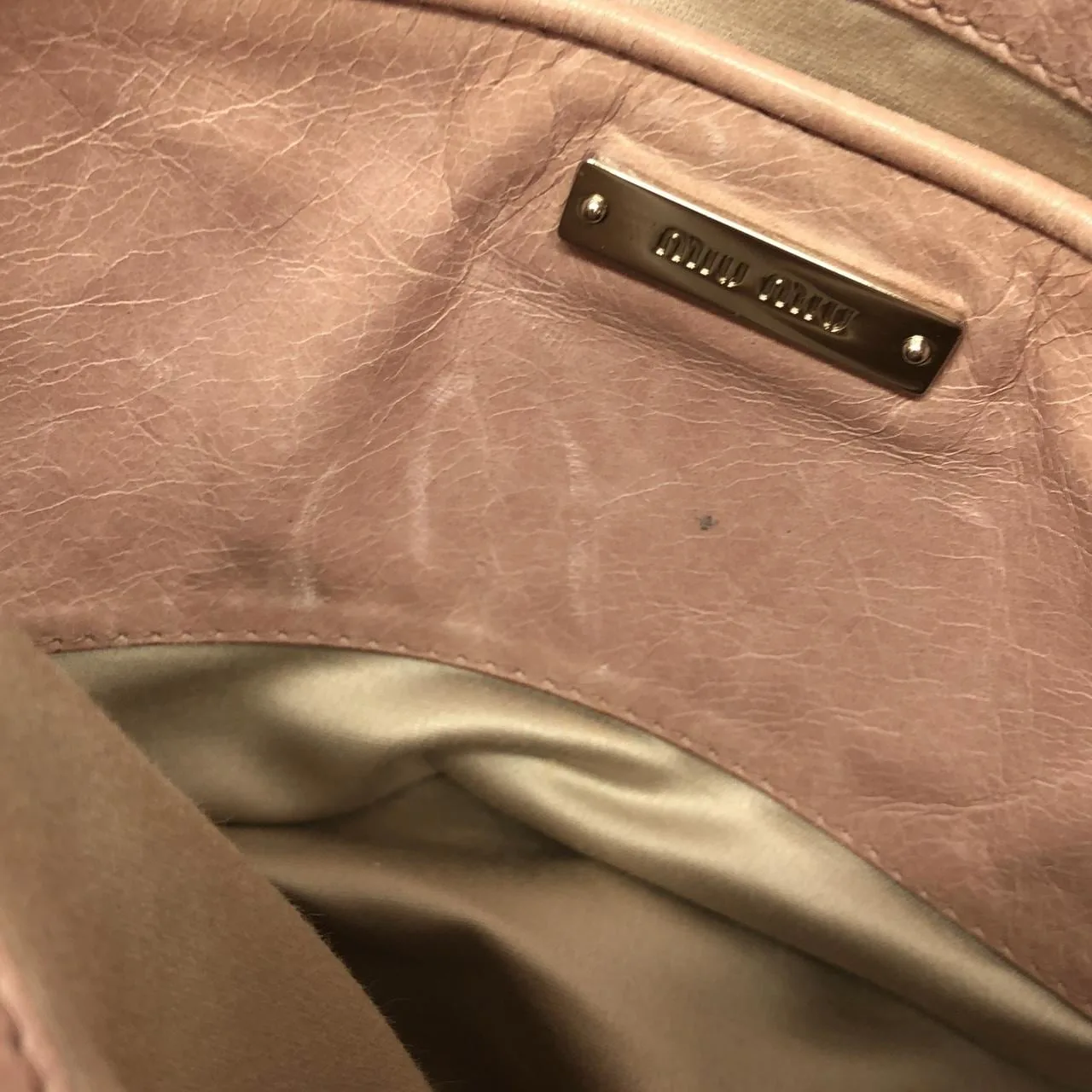 MIU MIU Handbag Leather Pink Leather - Thumbnail 10