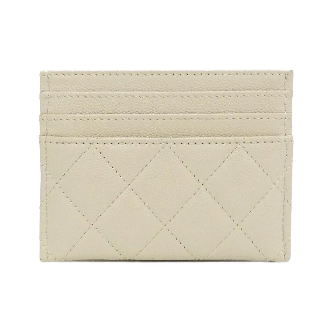 CHANEL AP4563 Card Case Grained Calfskin 米色 荔枝紋牛皮 中古品A - 縮圖 2