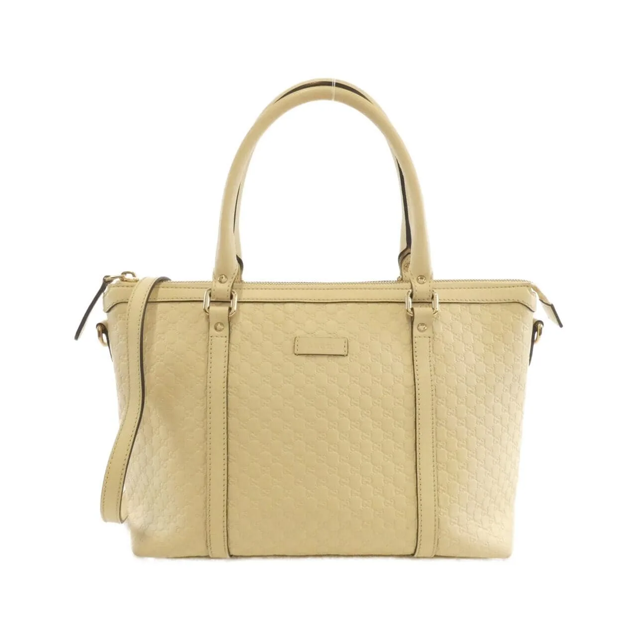 GUCCI GG Supreme 449656 Handbag Leather White