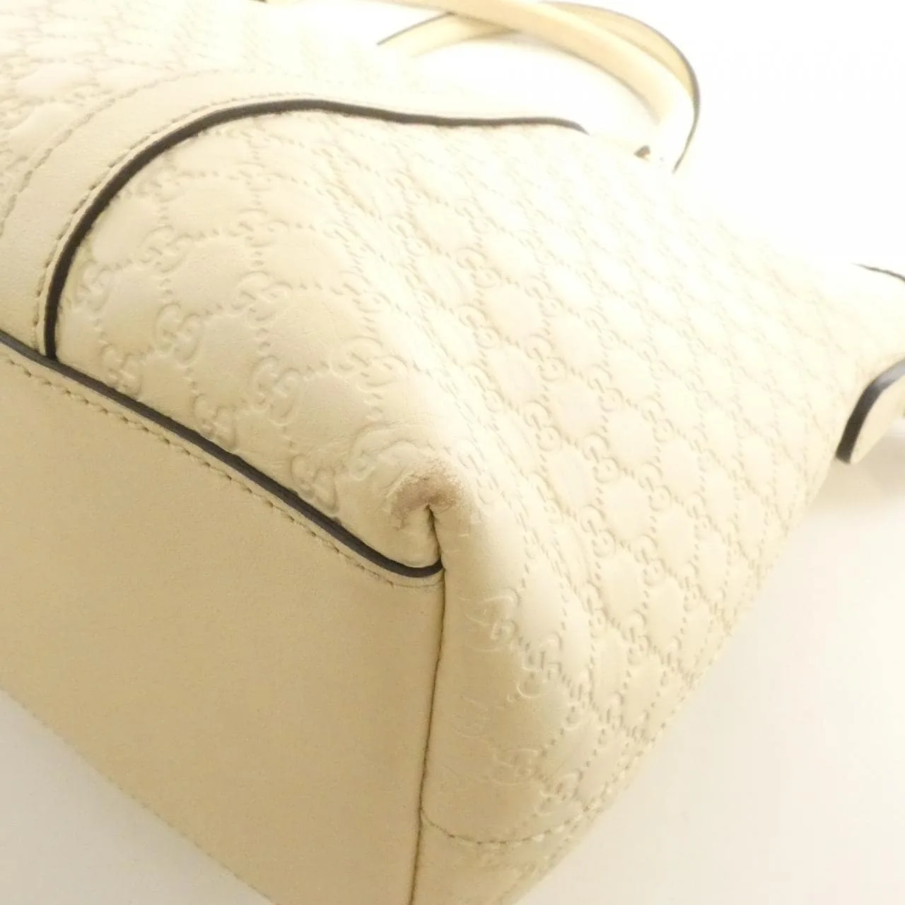 GUCCI GG Supreme 449656 Handbag Leather White Leather Rank B - Thumbnail 3