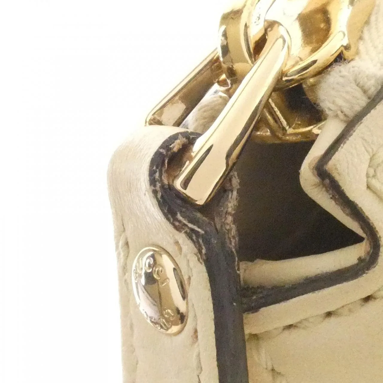 GUCCI GG Supreme 449656 Handbag Leather White Leather Rank B - Thumbnail 5