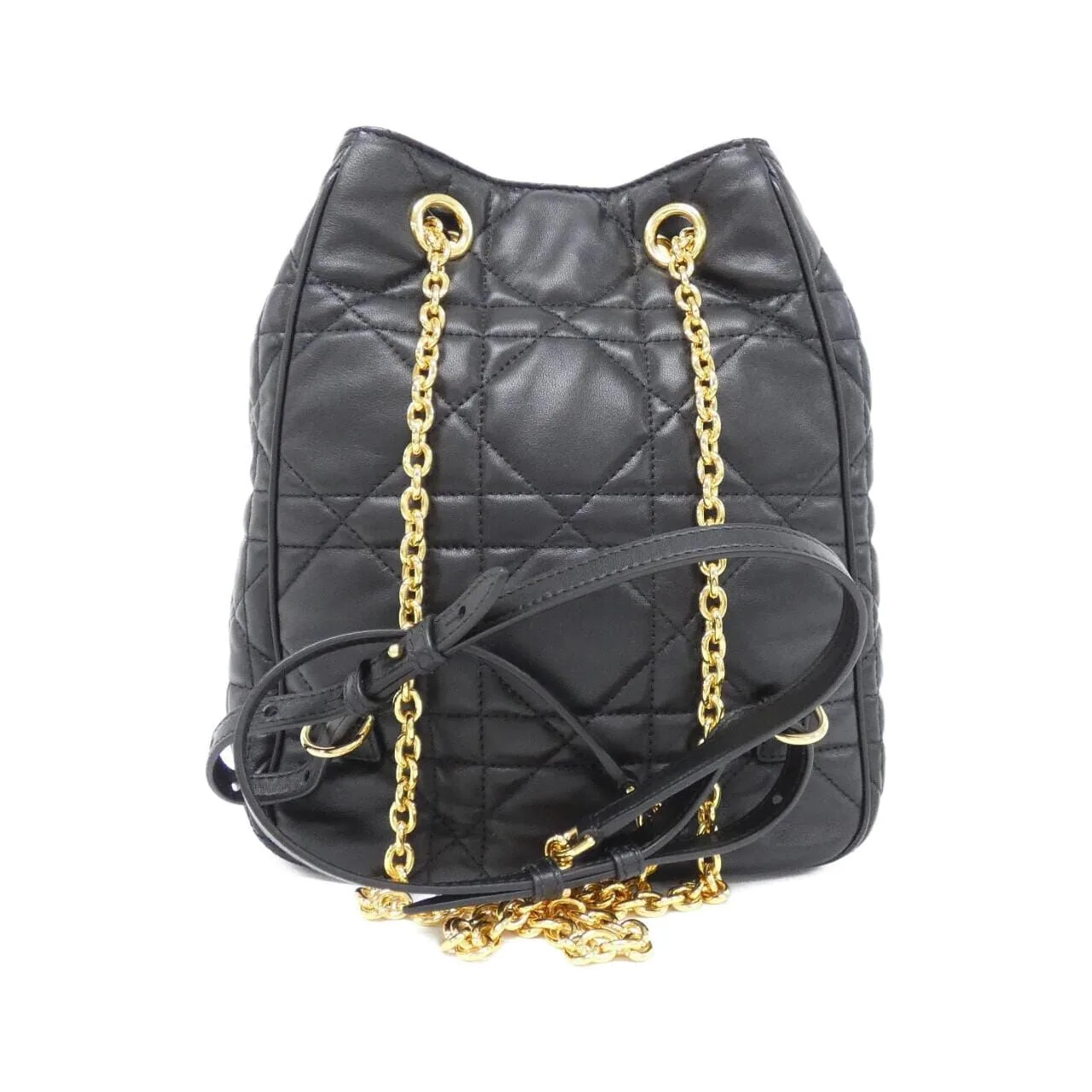DIOR Caro M3375UUVB Backpack Lambskin 黑色 羊皮 中古品A - 縮圖 2