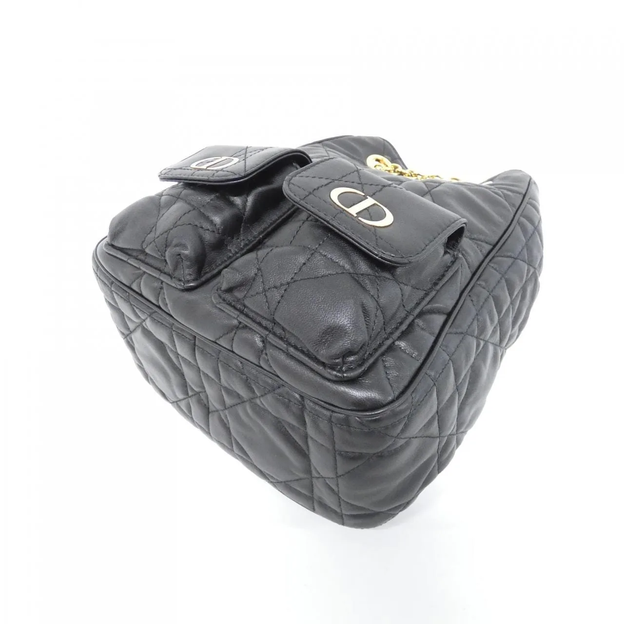 DIOR Caro M3375UUVB Backpack Lambskin 黑色 羊皮 中古品A - 縮圖 3