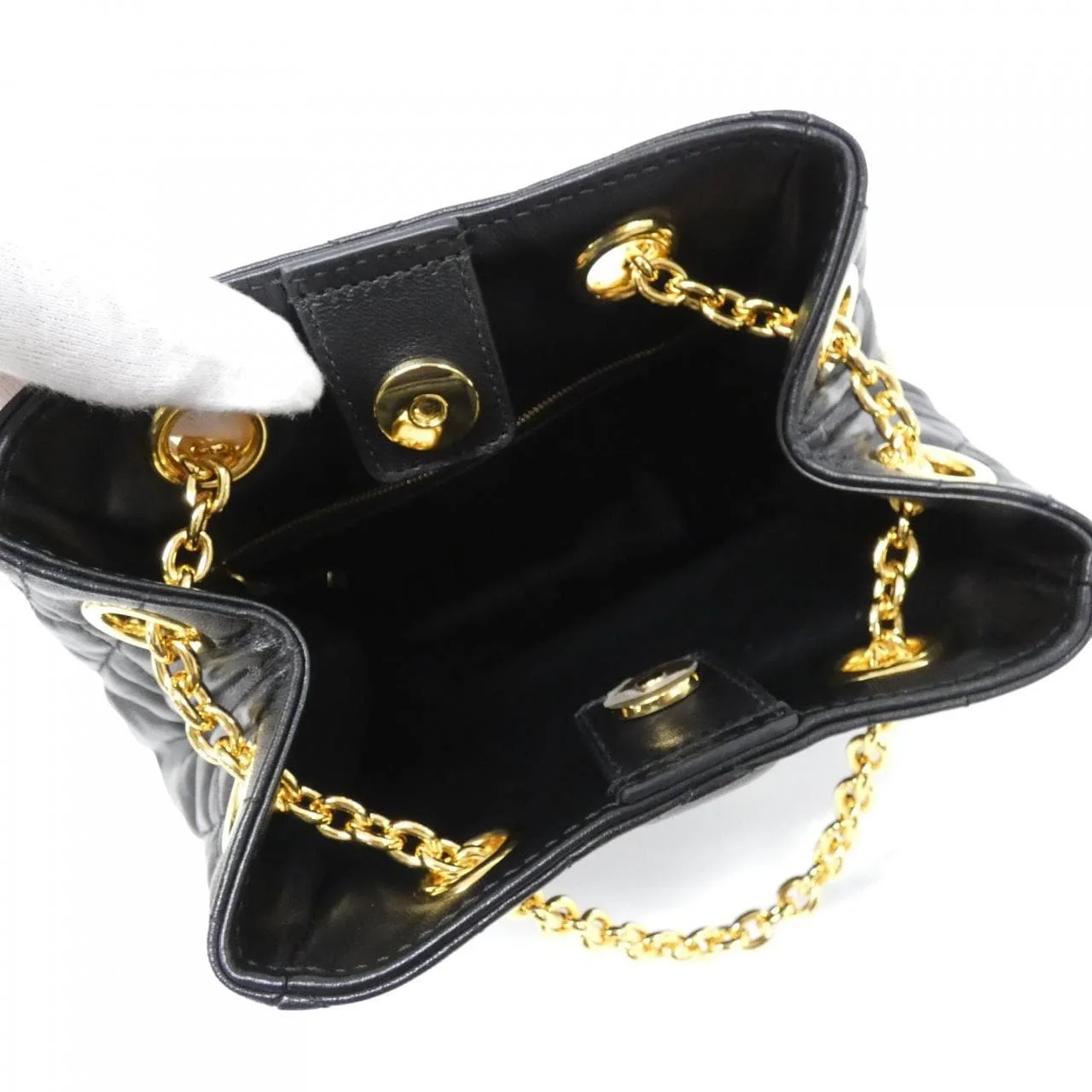 DIOR Caro M3375UUVB Backpack Lambskin 黑色 羊皮 中古品A - 縮圖 6