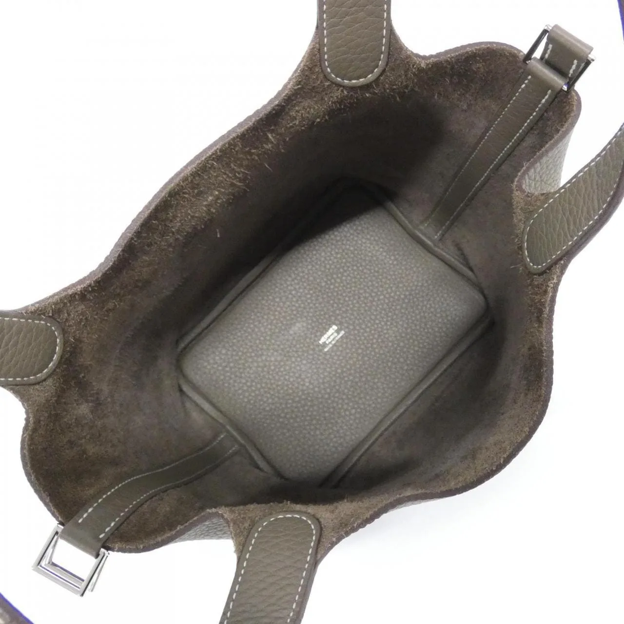 HERMES Picotin 056289CK Handbag Clemence Etoupe Clemence Leather Rank A - Thumbnail 6