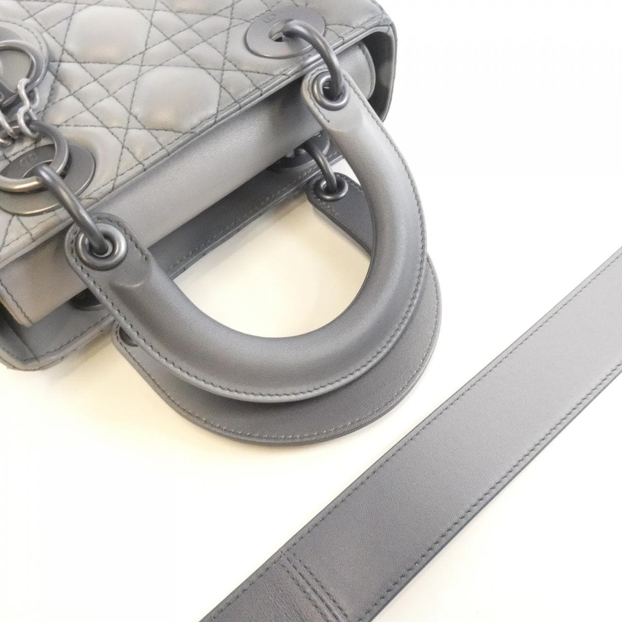 DIOR Lady Dior M0538INFZ Handbag Leather Black Leather - Thumbnail 6