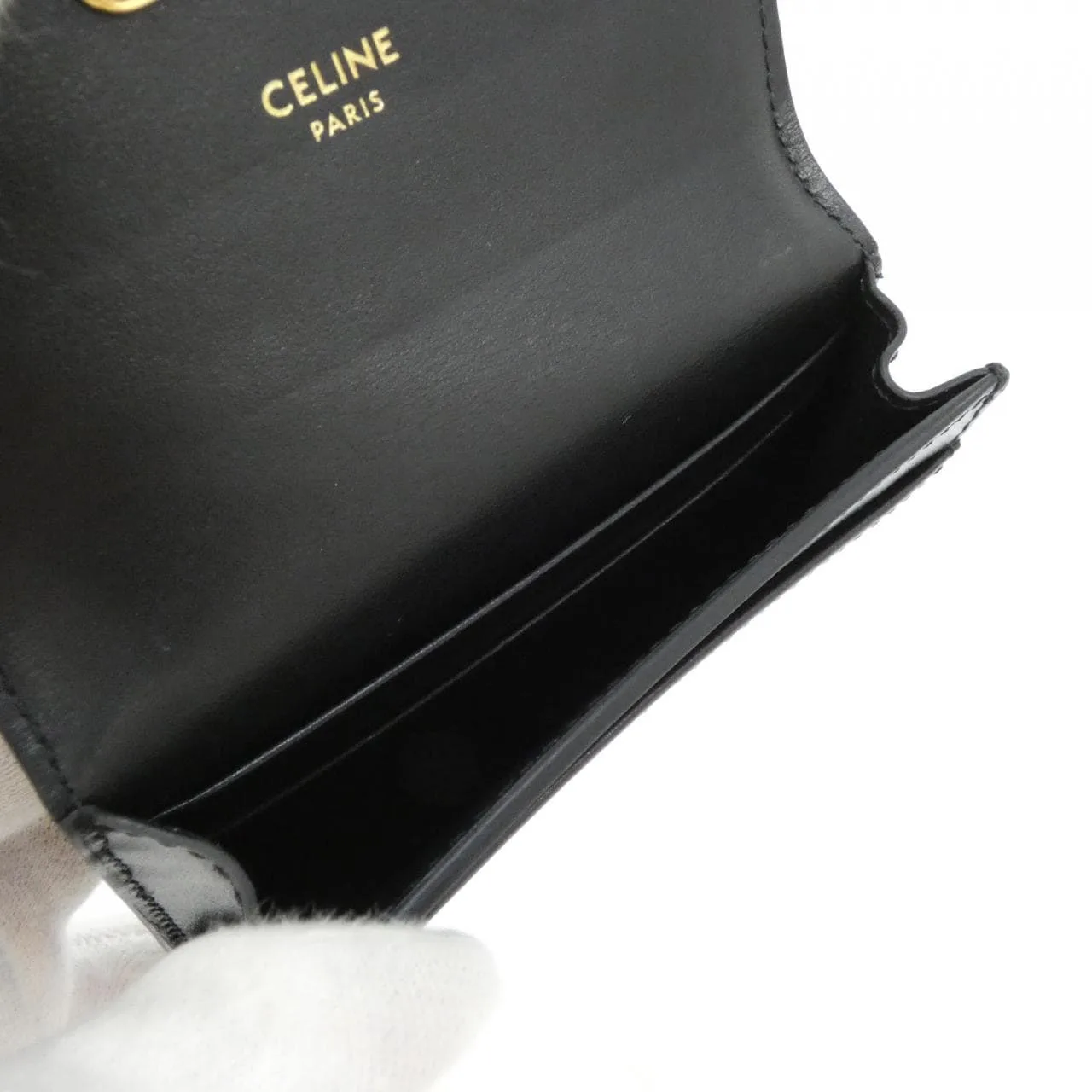 CELINE 10I583DPV Card Case Black Rank A - Thumbnail 7