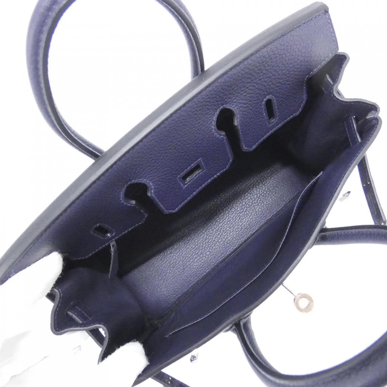 HERMES 041344CK Handbag Togo Blue Togo Leather - Thumbnail 6