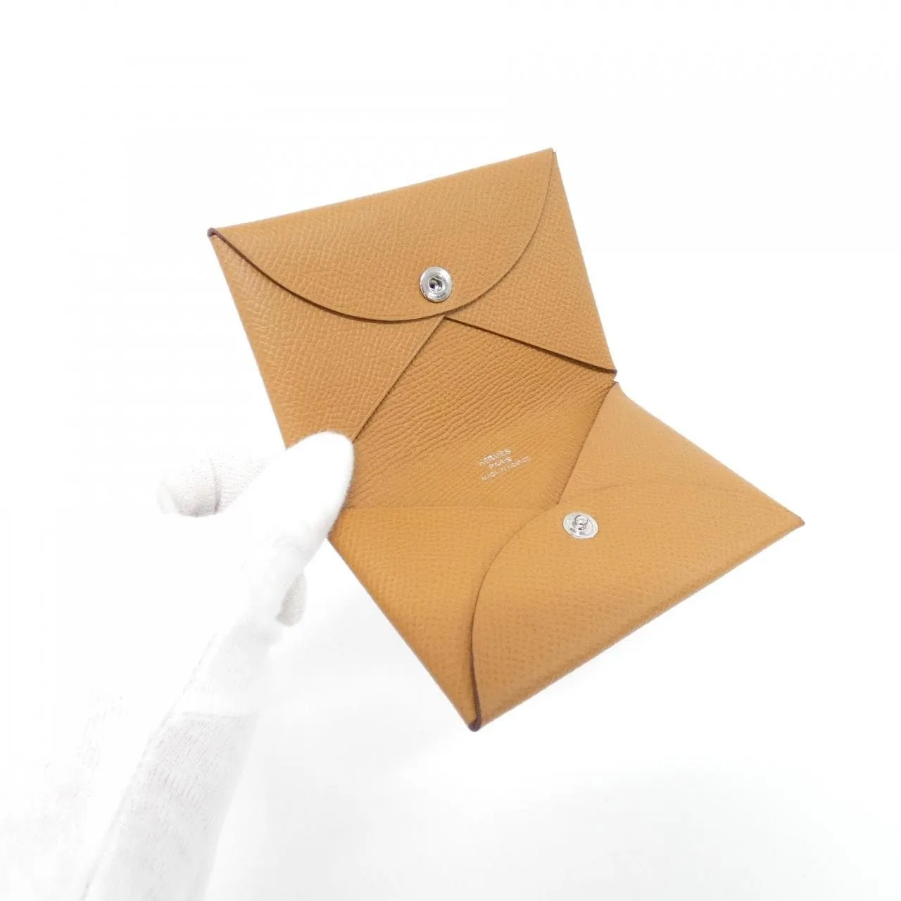 HERMES 044164CK Card Case Epsom 金色 Epsom 皮 中古品A - 縮圖 2