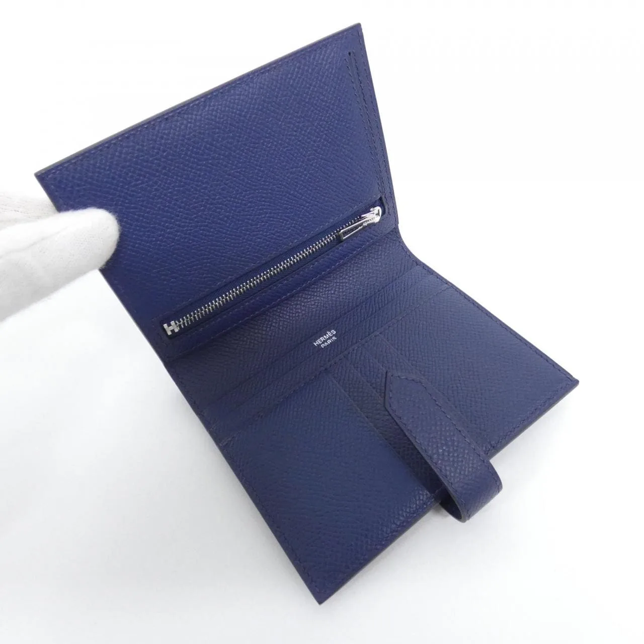 HERMES 039790CK Wallet Epsom Navy Epsom Leather Rank A - Thumbnail 6