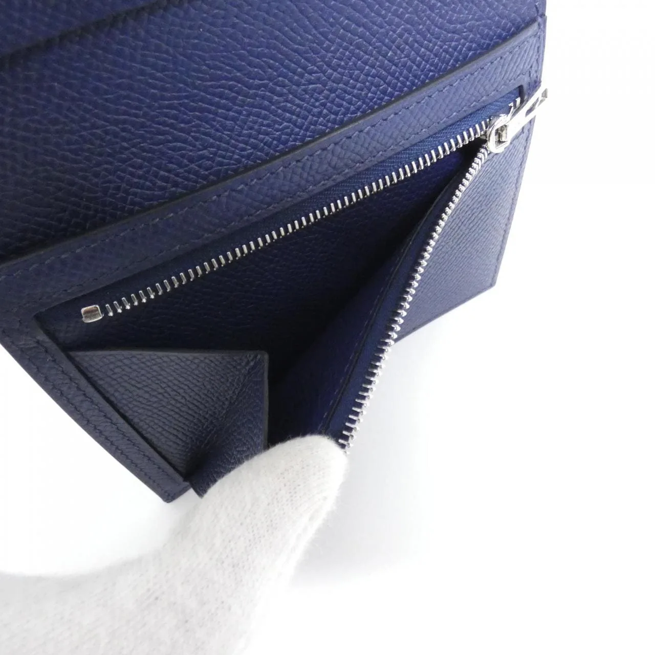 HERMES 039790CK Wallet Epsom Navy Epsom Leather Rank A - Thumbnail 7